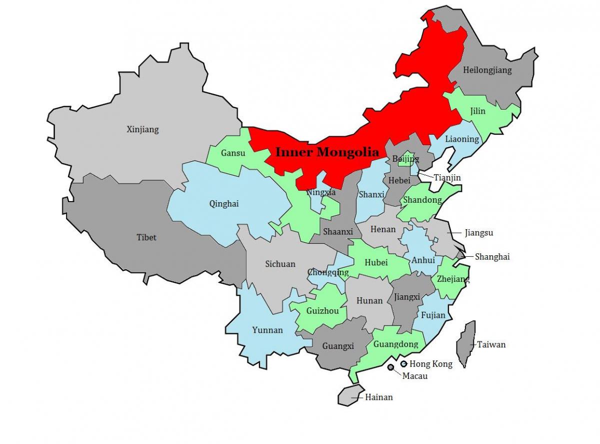 karte Mongolija reģionā