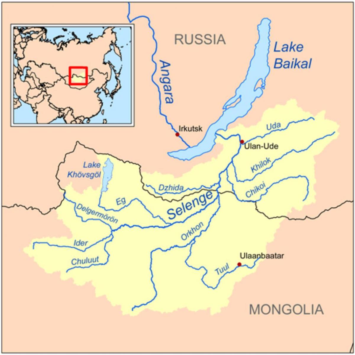 karte Mongolija upes
