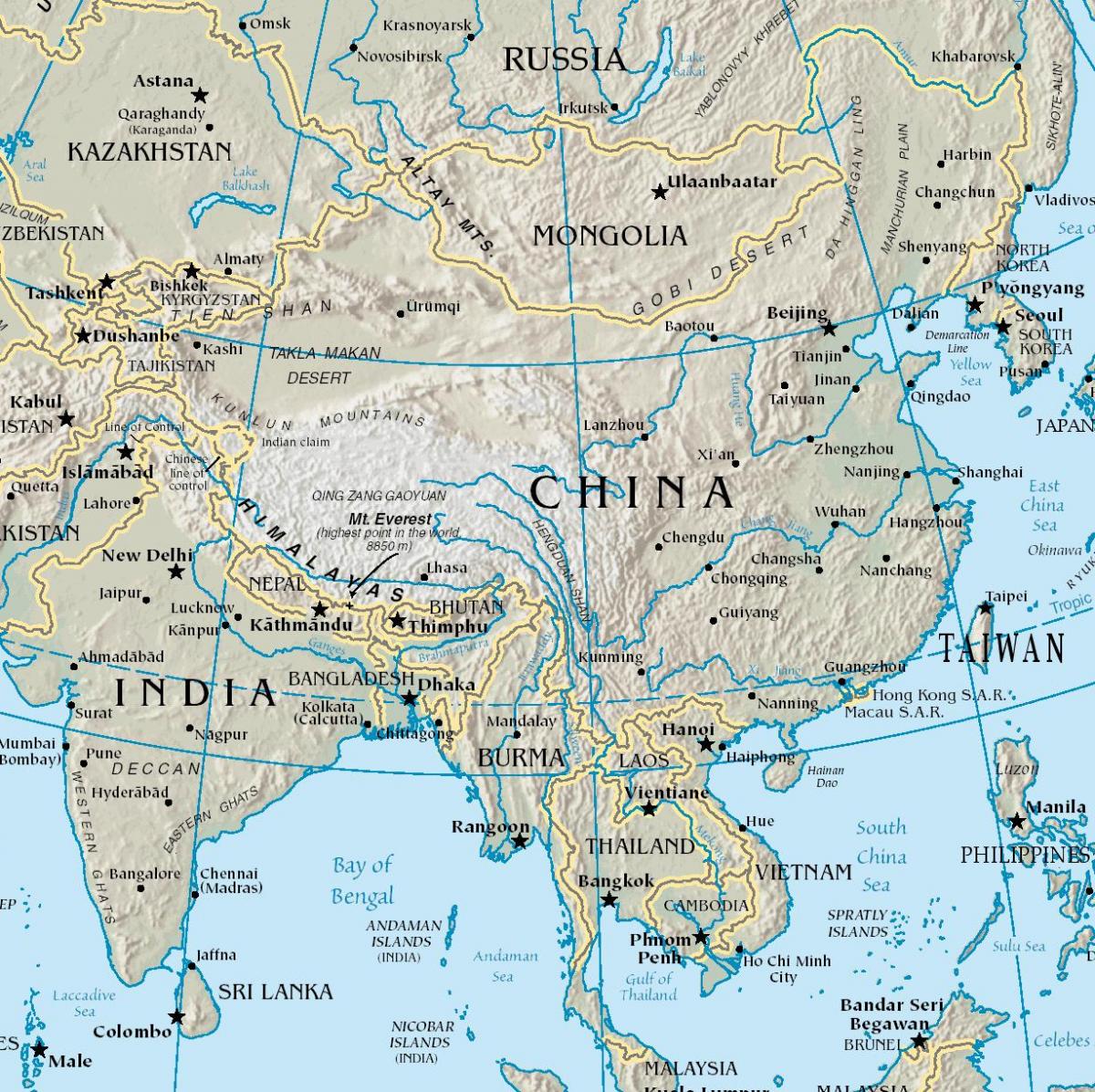Mongolijas plato atrašanās vieta kartē