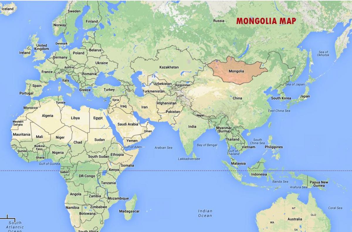 pasaules kartes, kas parāda Mongolija