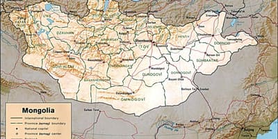 Mongolija ģeogrāfiskās kartes