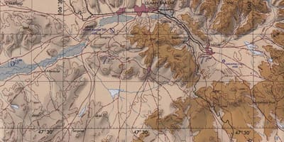 Karte Mongolija topogrāfiskās