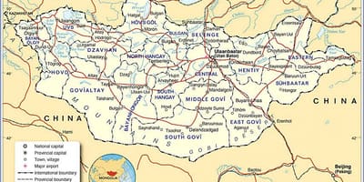 Mongolija tūrisma karte