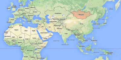 Pasaules kartes, kas parāda Mongolija